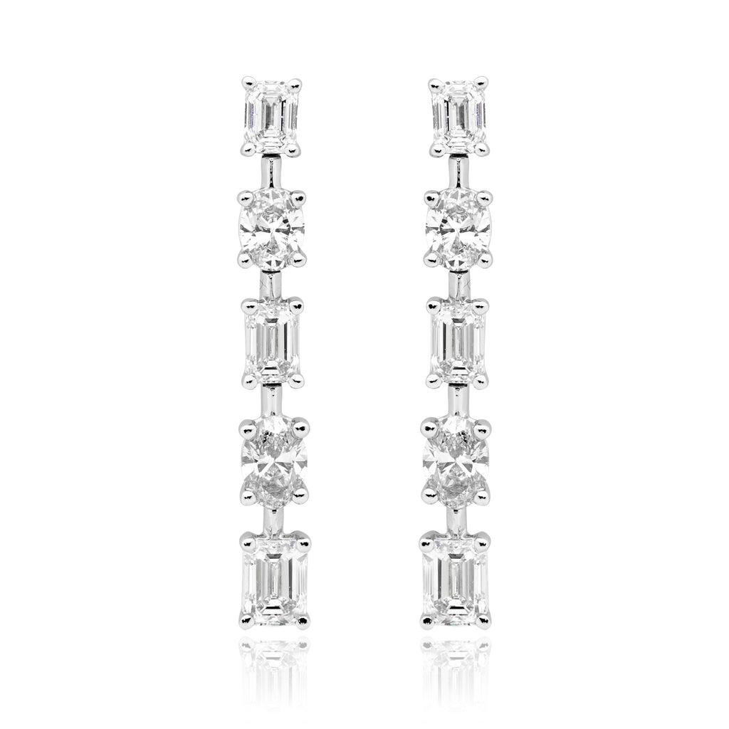 18ct White Gold & Diamond Earrings by Matthew Ely Jewellery