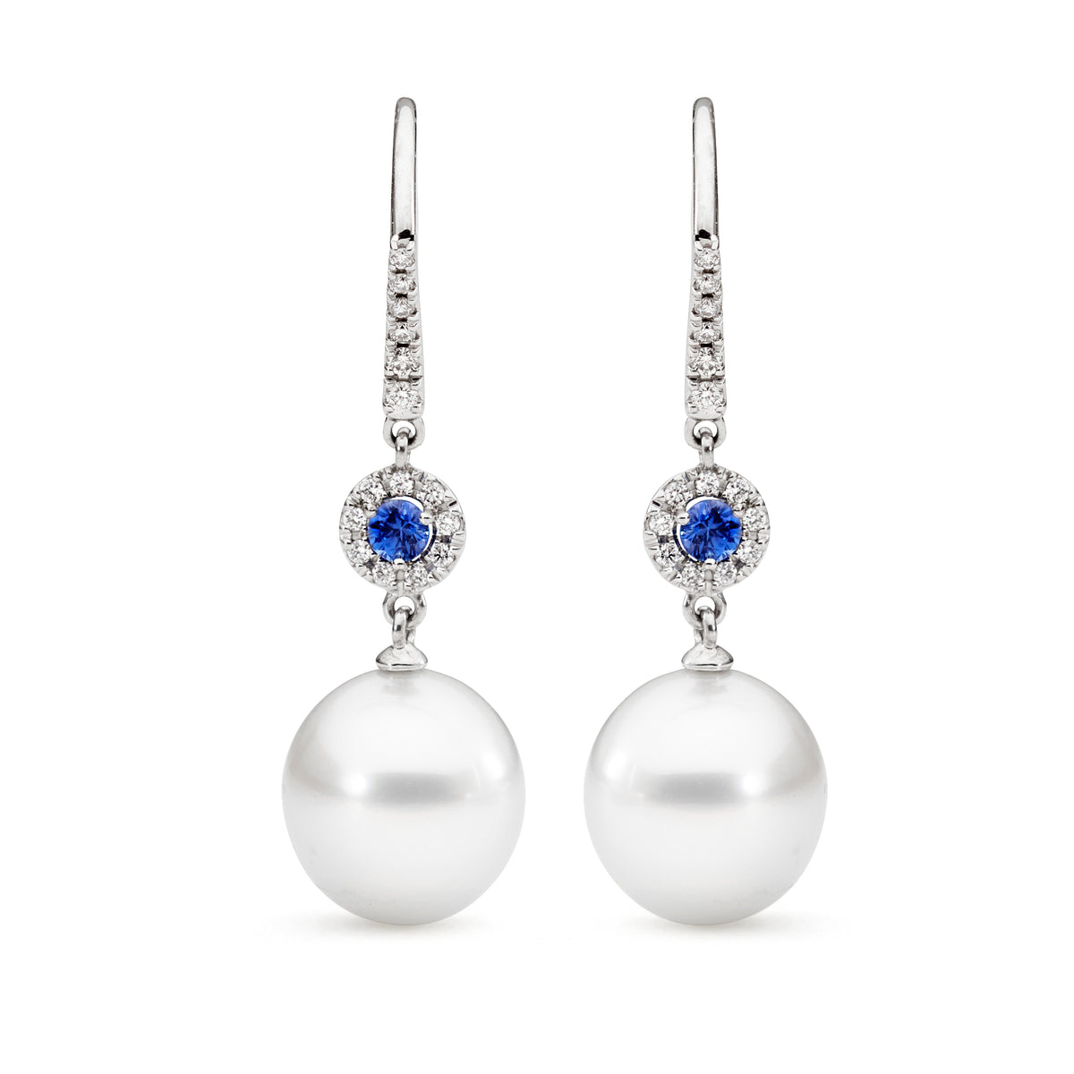 Sapphire and deals diamond drop earrings