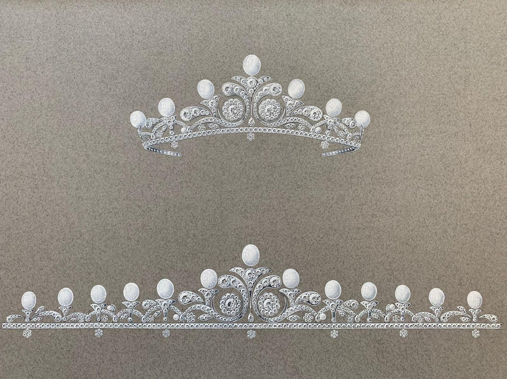 Handpainting of a diamond tiara