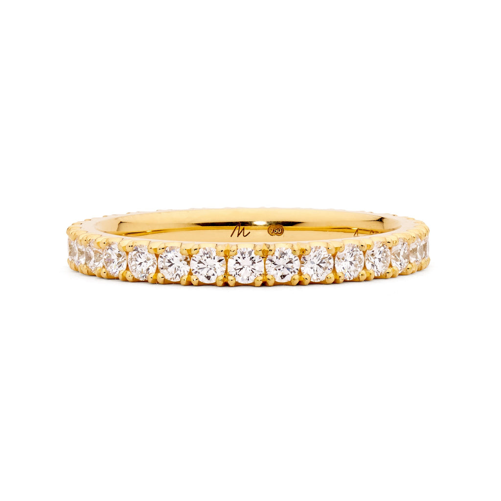 18ct Yellow Gold & Round Brilliant Cut Diamond Wedding Ring by Matthew Ely Jewellery
