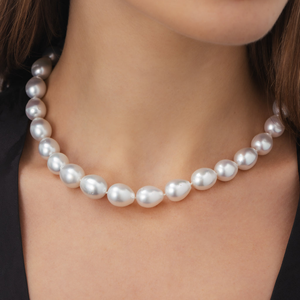 Oval South Sea pearl necklace from Matthew Ely