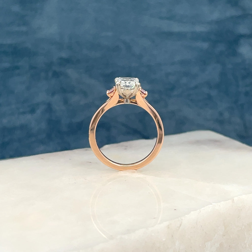 Radiant-Cut & Argyle Pink Diamond Engagement Ring