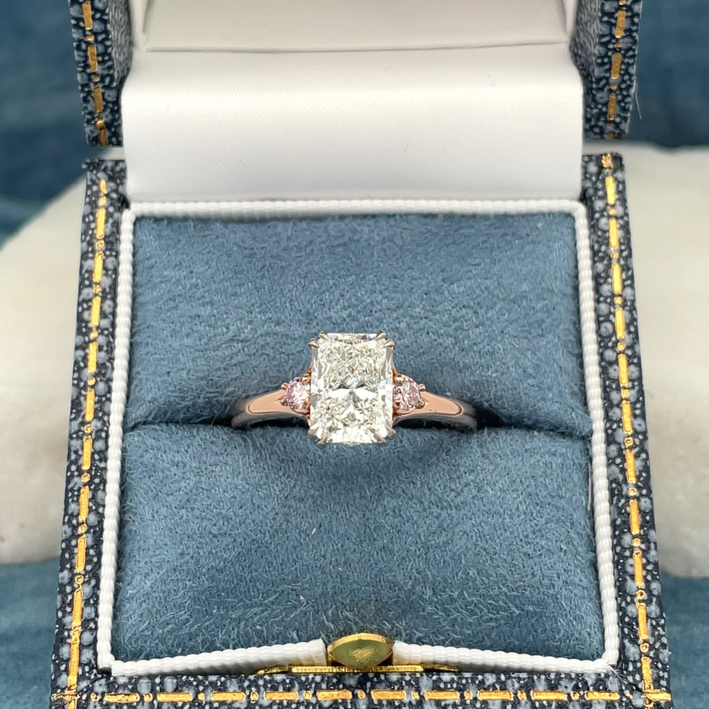 Radiant-Cut & Argyle Pink Diamond Engagement Ring