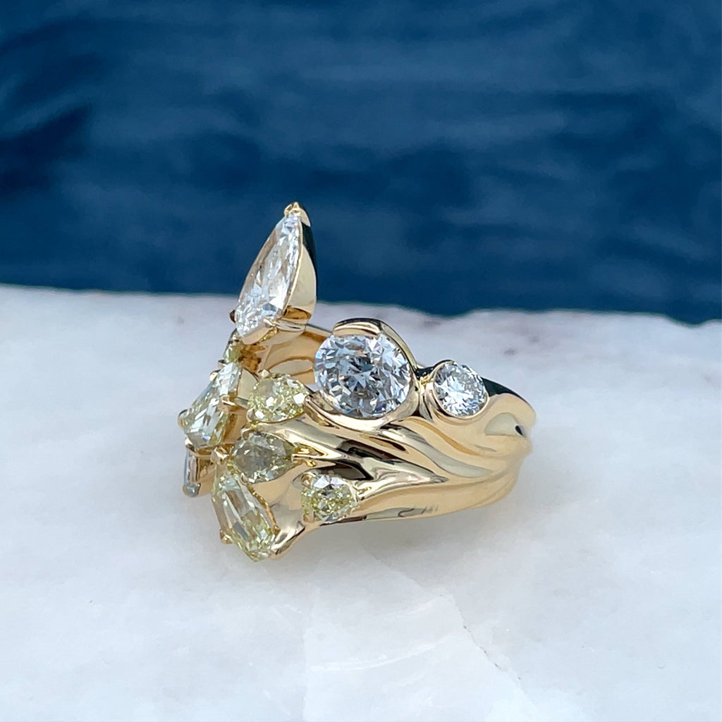 Unique Yellow Diamond Engagement Ring Custom Made by Matthew Ely Jewellery