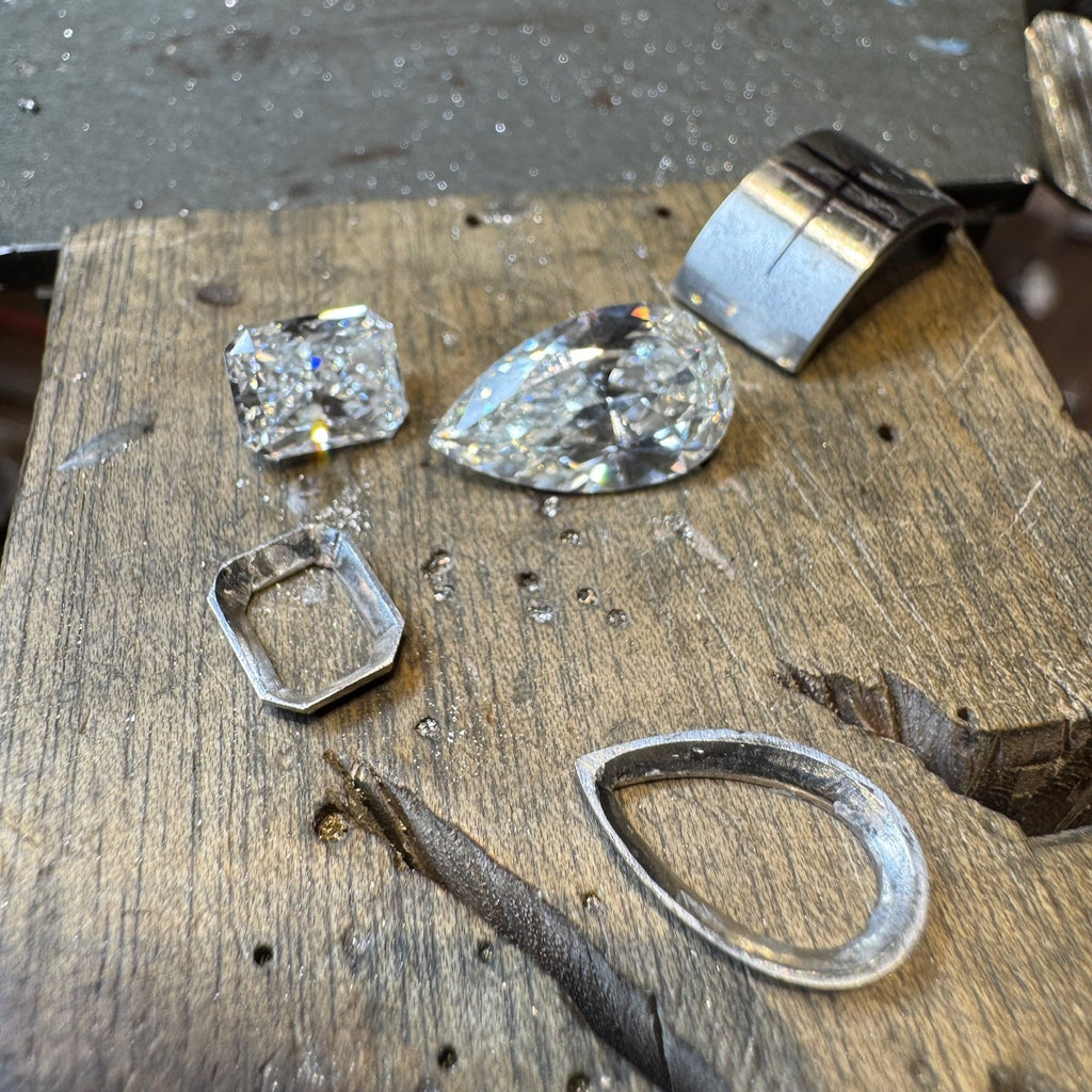 Handcrafting a Pear-Shape & Radiant-Cut 2-Stone Diamond Ring