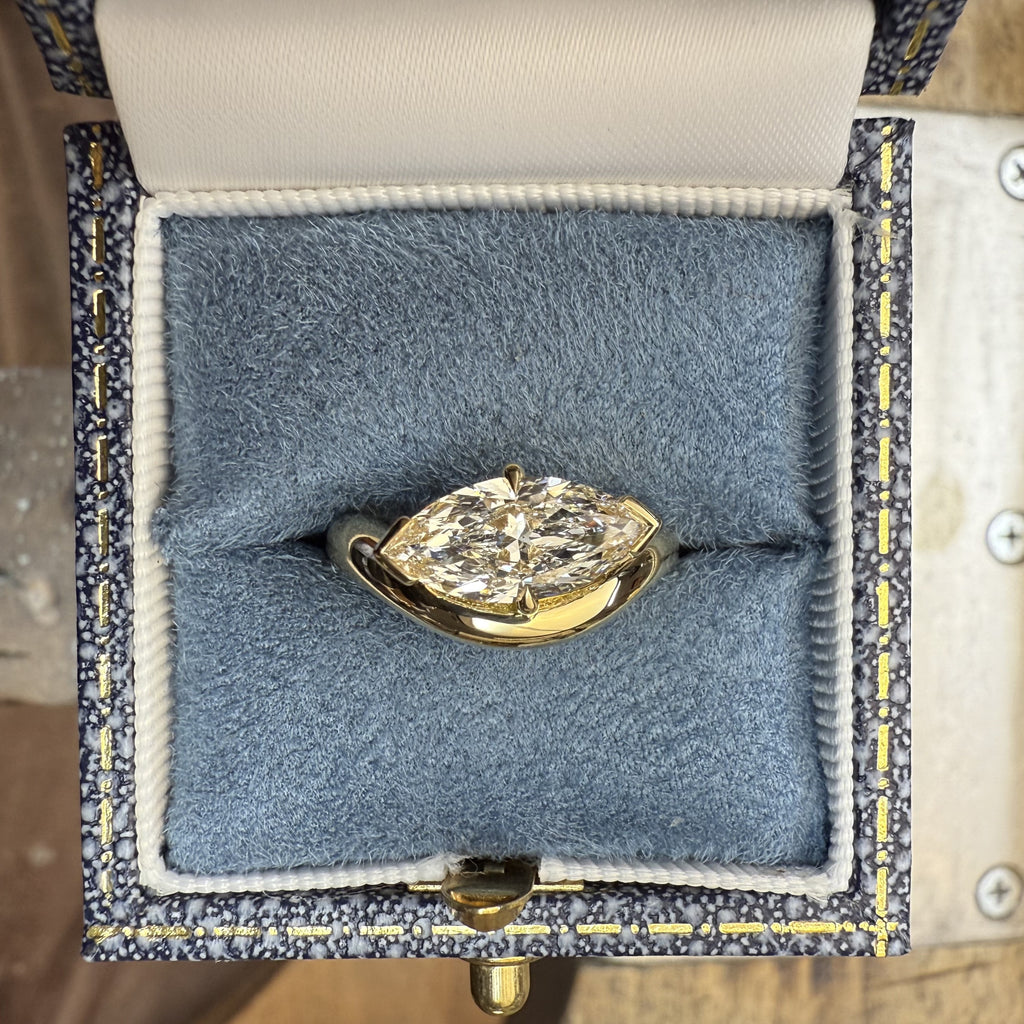 Marquise Diamond & Hidden Pink Diamond Ring