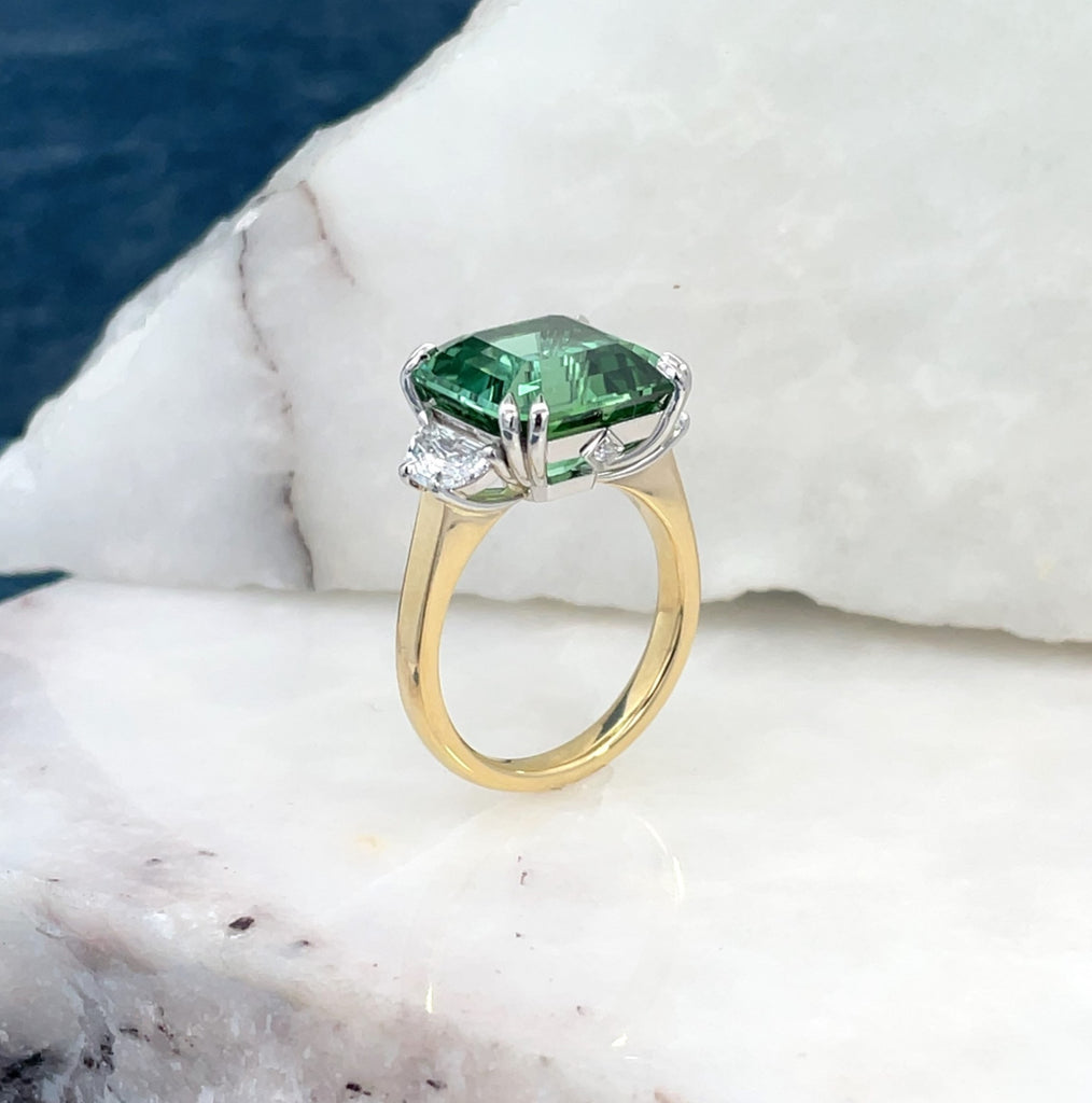 Green Tourmaline Cocktail Ring | Matthew Ely Jewellery 