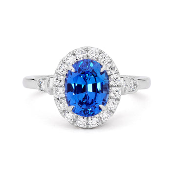 Ceylon sapphire & diamond ring