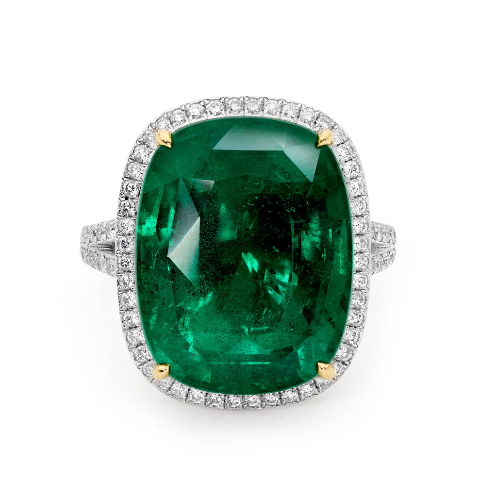 Diamond & Emerald Ring by Matthew Ely Jewellery