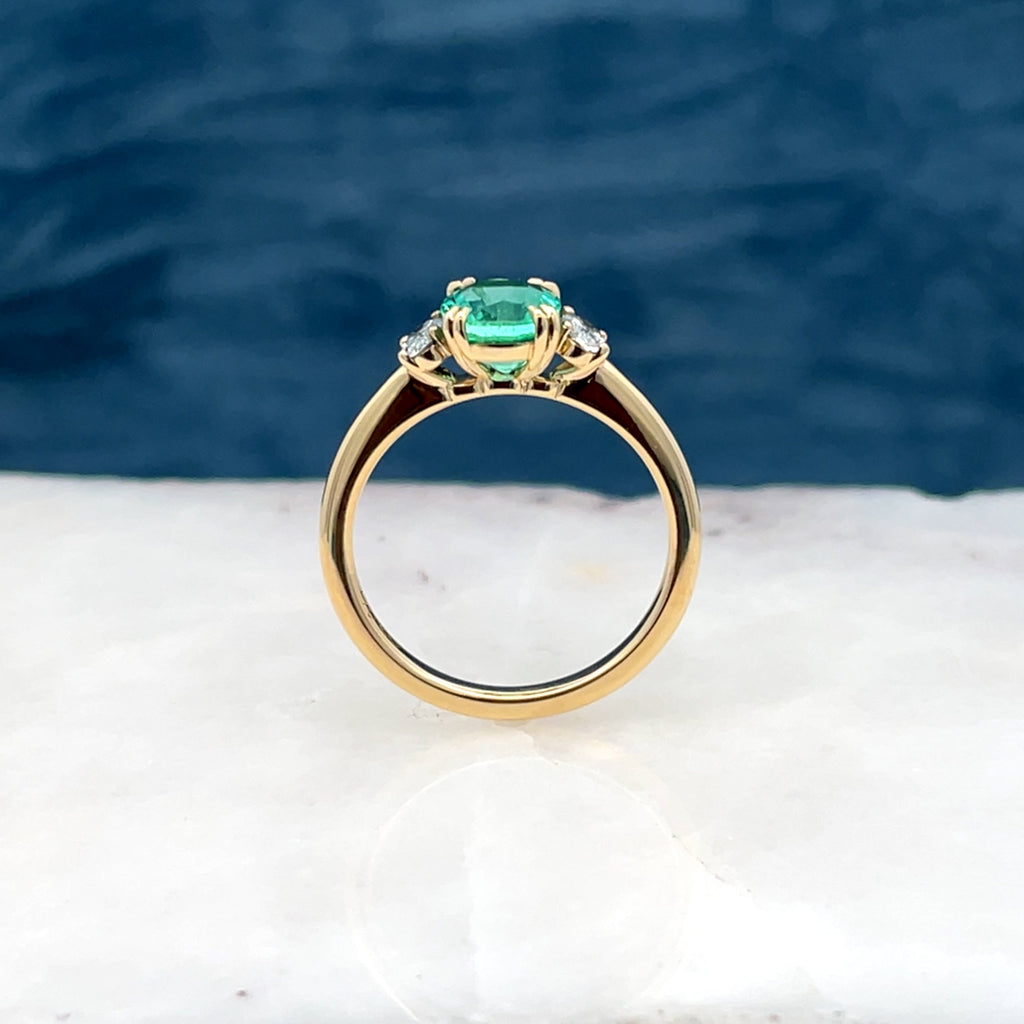 Emerald & Diamond Custom Engagement Ring
