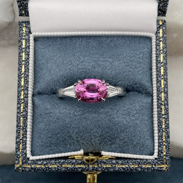 Unheated Pink Sapphire & Diamond Ring by Matthew Ely