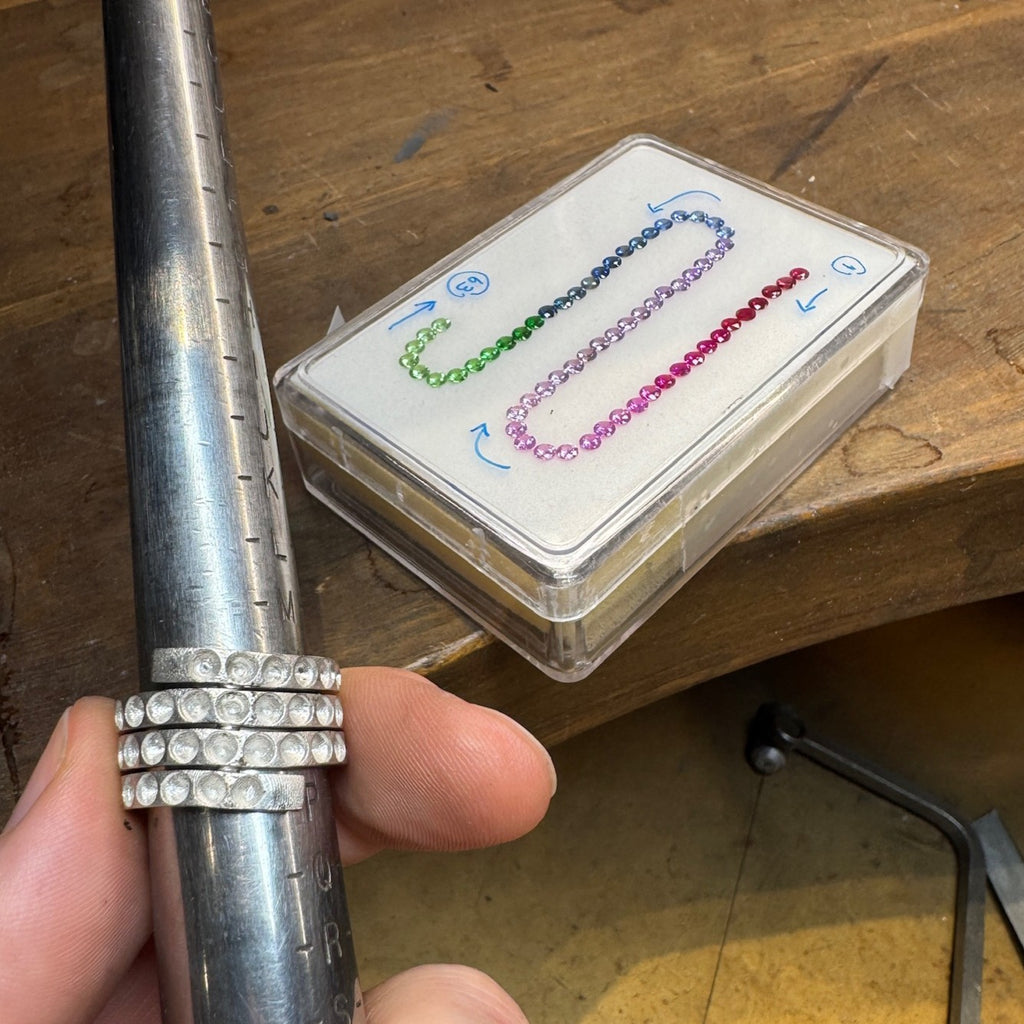 Handcrafting a rainbow ring at Matthew Ely Jewellery