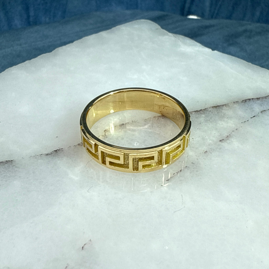 18ct Yellow Gold Custom Engraved Men's Wedding Ring