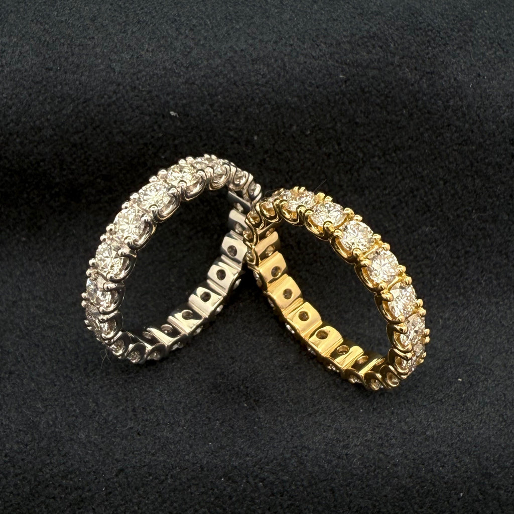 Custom Full Circle Diamond Wedding and Eternity Rings