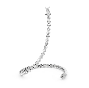 18ct White Gold & Bezel-Set Diamond Bracelet