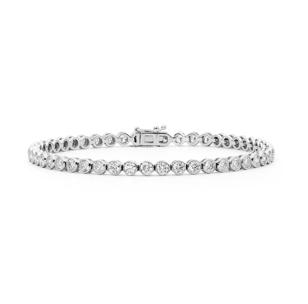 18ct White Gold & Bezel-Set Diamond Bracelet