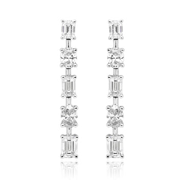 18ct White Gold & Diamond Earrings by Matthew Ely Jewellery