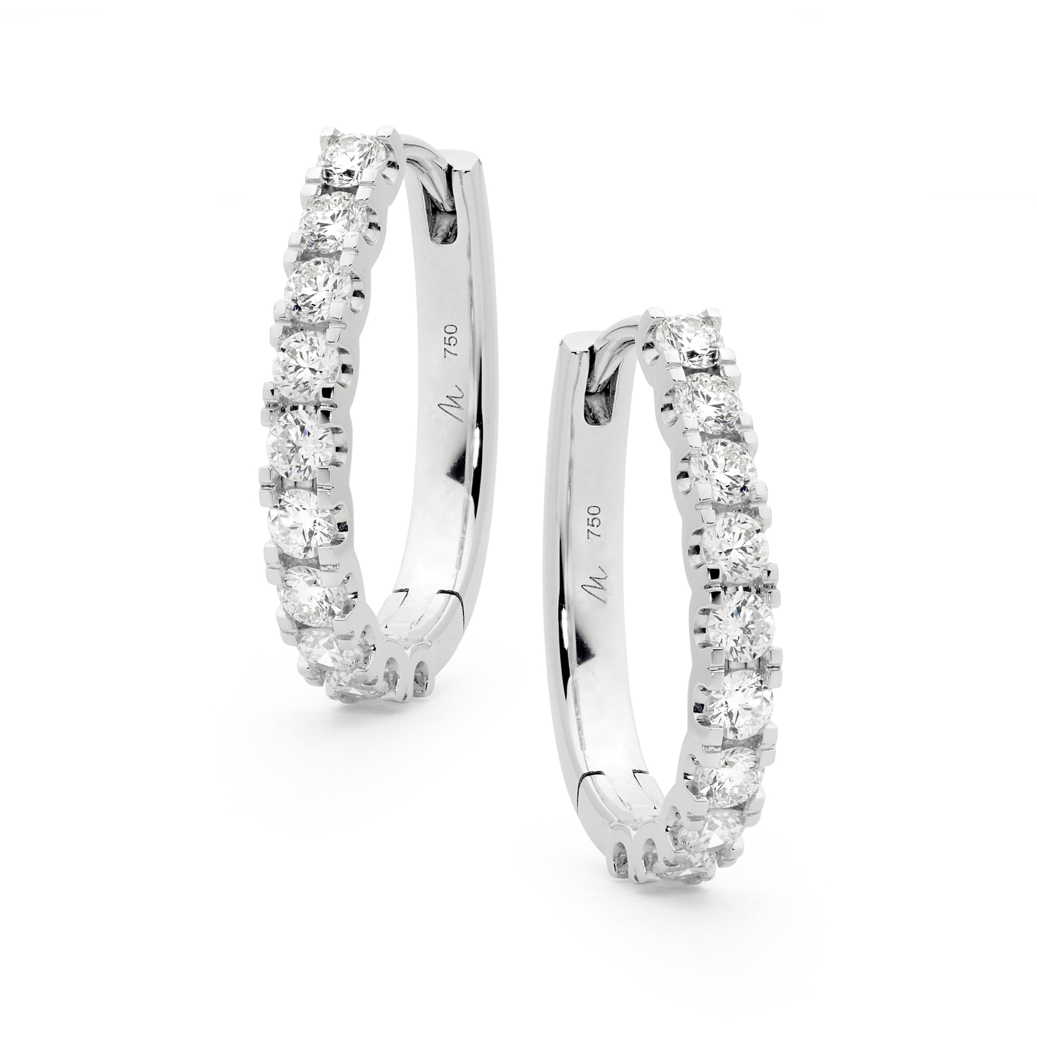 Kay Jewelers White Gold 30mm Hoop Earrings White Gold Diamond