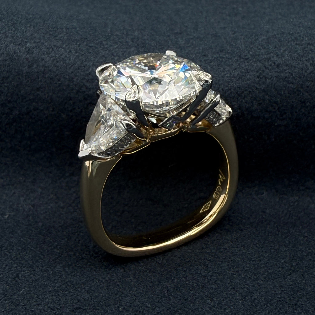 6.53ct Round Brilliant Cut Diamond 3-Stone Engagement Ring
