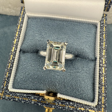 Platinum & 3.5ct Emerald-Cut Diamond Engagement Ring