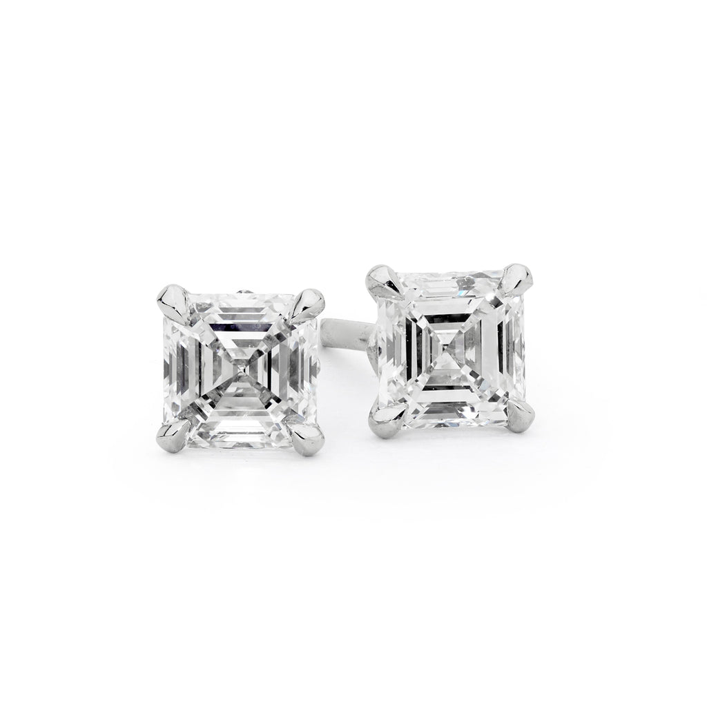 Asscher-Cut Diamond Stud Earrings  by Matthew Ely Jewellery