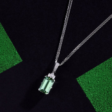 14.27ct Green Tourmaline & Diamond Necklace