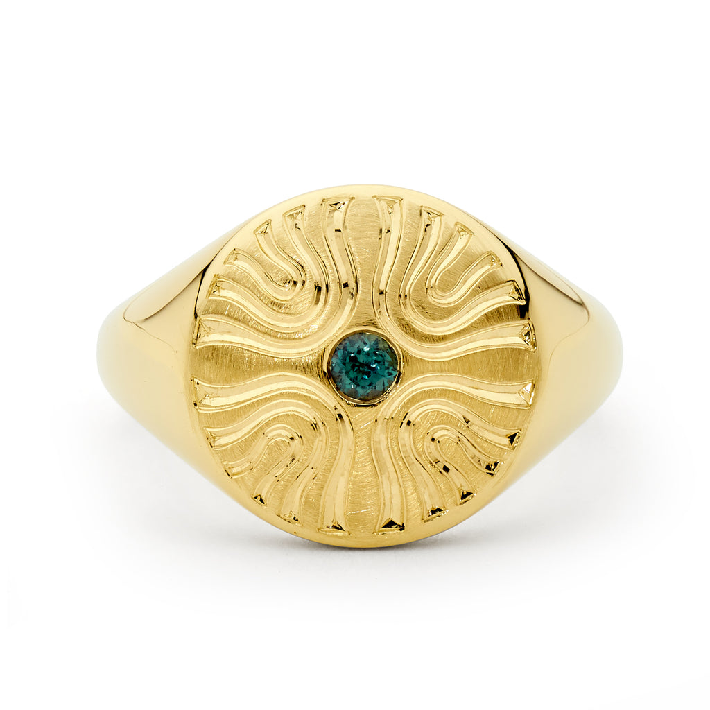 18ct Gold & Alexandrite Signet Ring