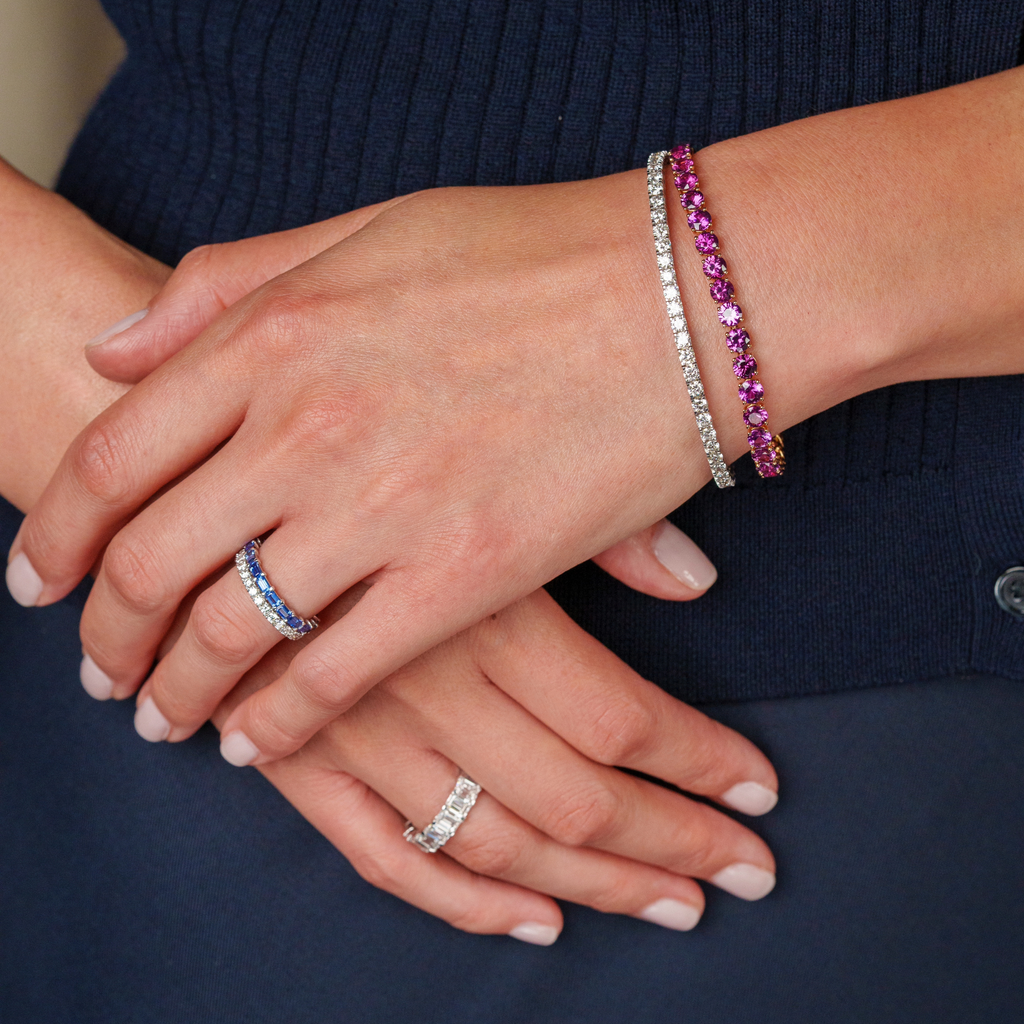 18ct Rose Gold & Garnet Bracelet