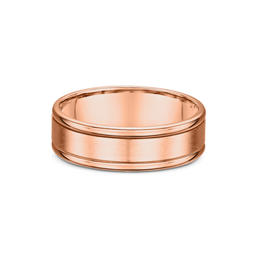 18ct Rose Gold Matte & Polished Men's Wedding Ring