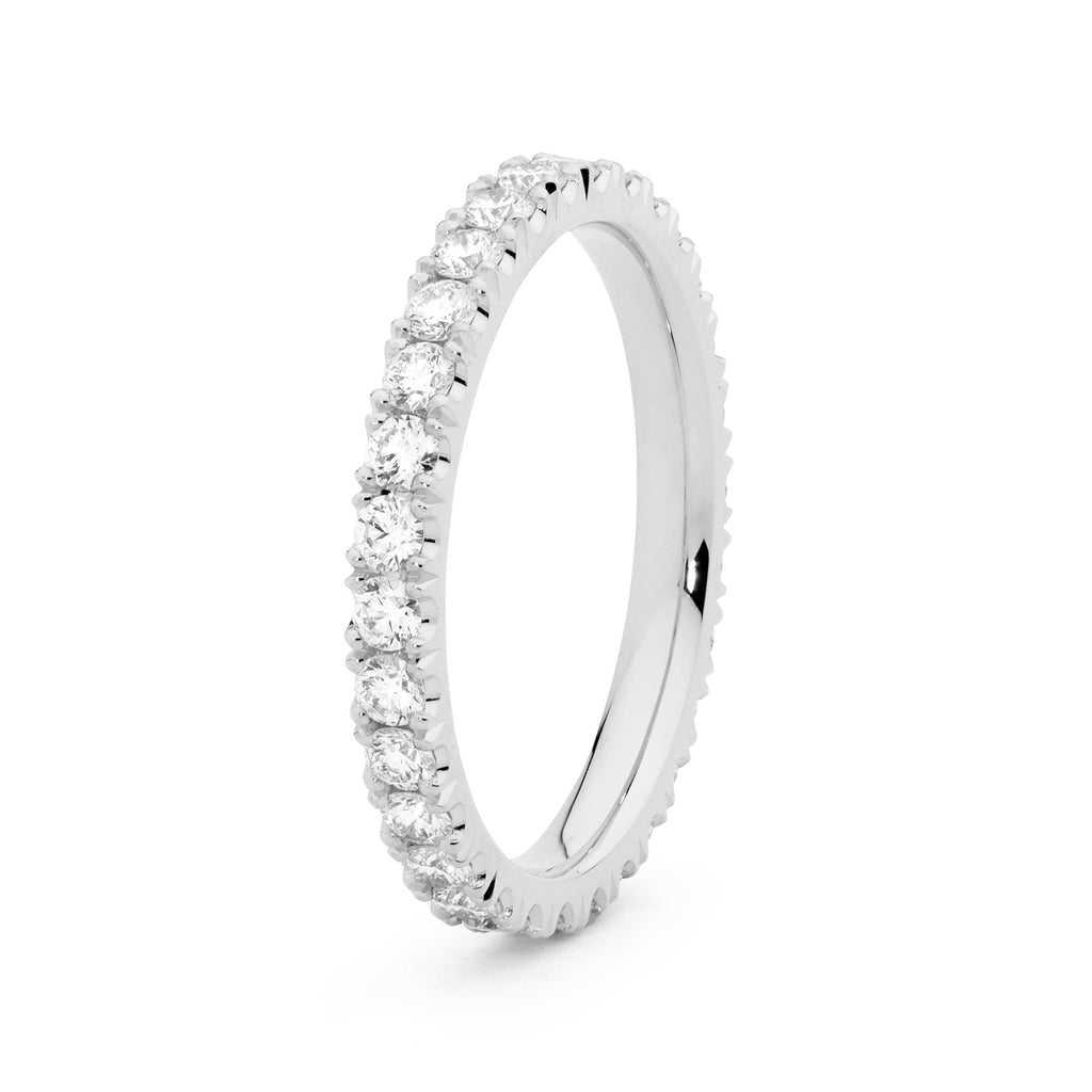 18ct White Gold & Round Brilliant Cut Diamond Wedding Ring by Matthew Ely Jewellery