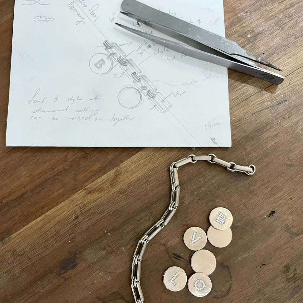 The Making of an 18ct White Gold & Diamond Initial Bracelet