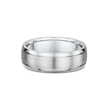 18ct White Gold Matte and Polished Men's Wedding Ring
