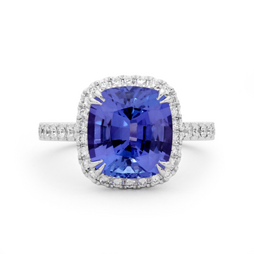 Tanzanite & Diamond Halo Ring From Matthew Ely Jewellery