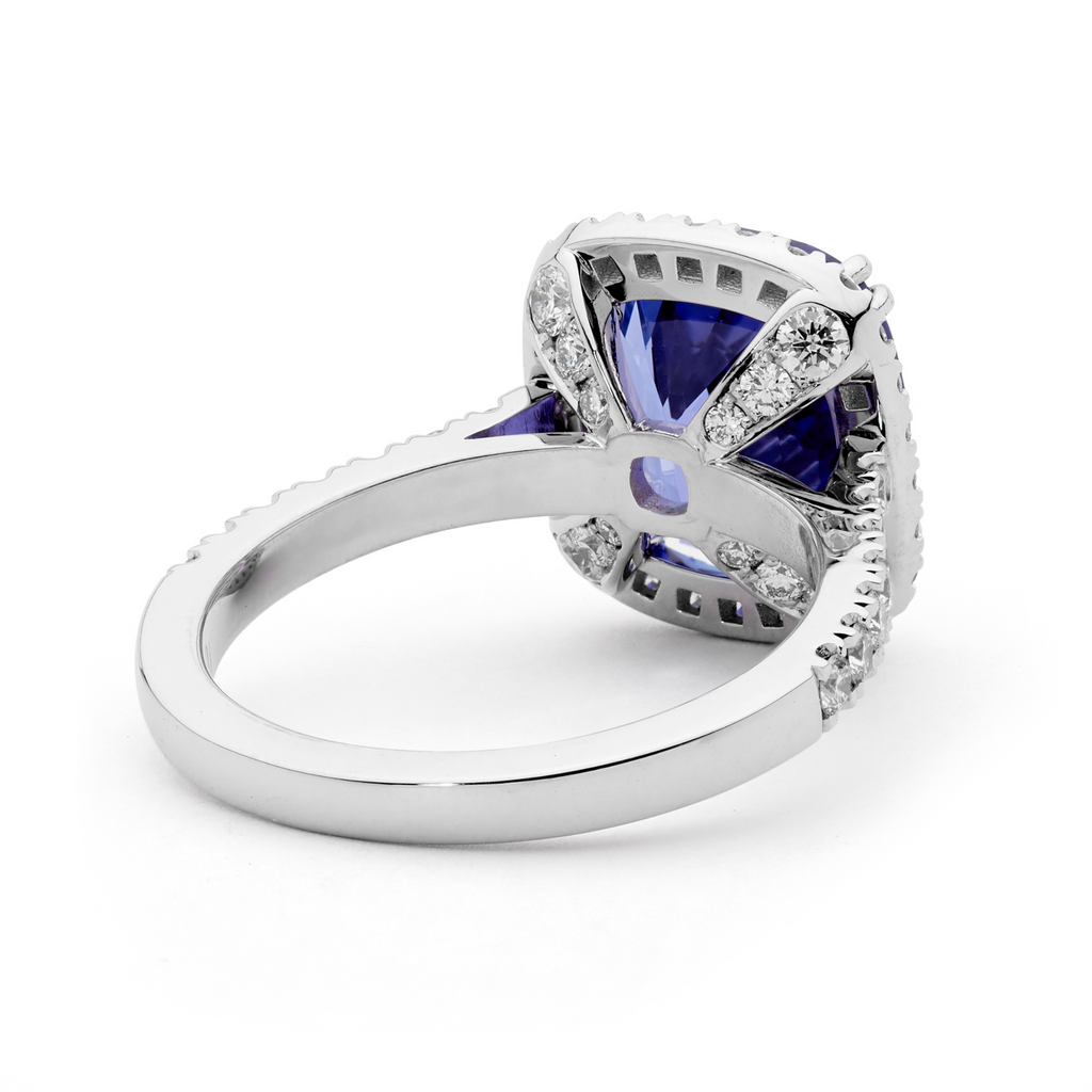 Tanzanite & Diamond Halo Ring From Matthew Ely Jewellery