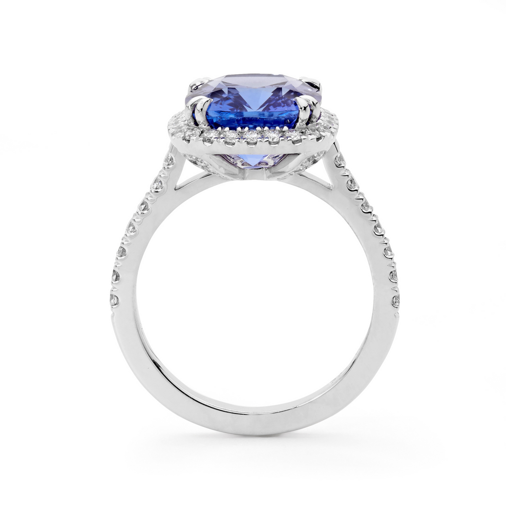 Tanzanite & Diamond Halo Ring From Matthew Ely Jewellery
