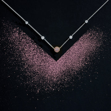 18ct White & Rose Gold, Argyle Pink & White Diamond Necklace