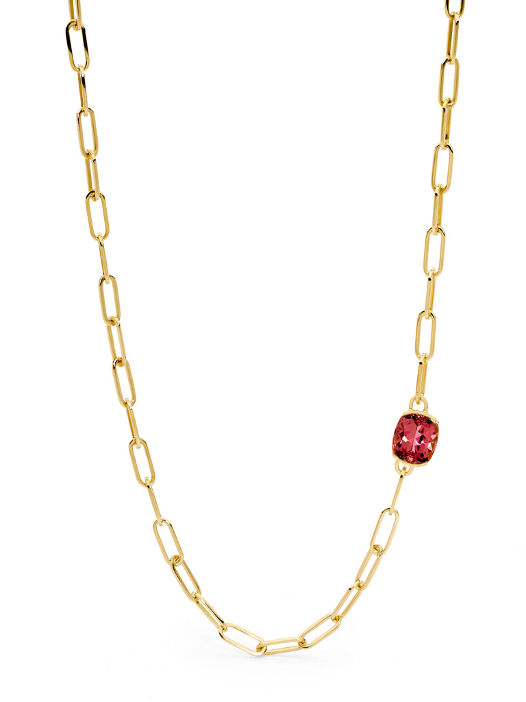 18ct Yellow Gold, Diamond & Tourmaline Necklace