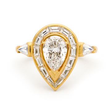 18ct Yellow Gold & Pear Cut Diamond Ring From Matthew Ely Jewellery 