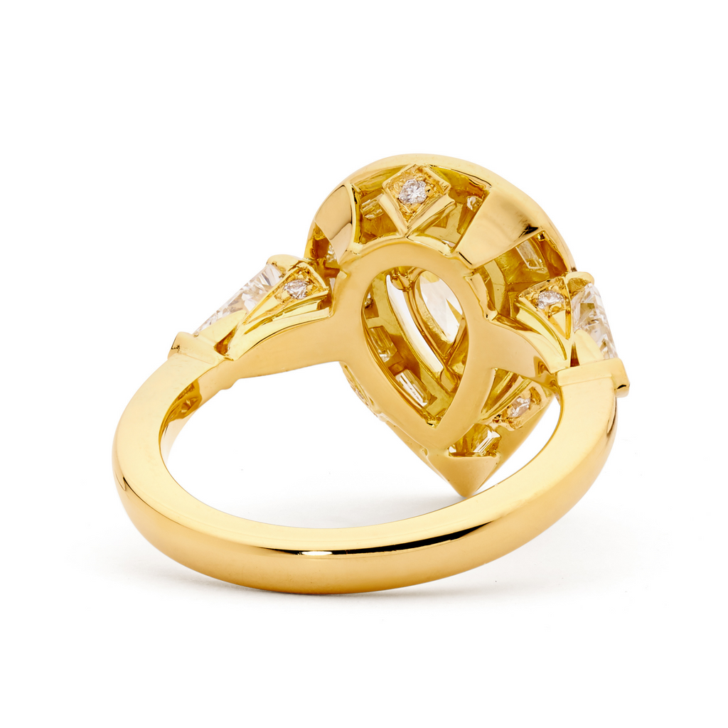 18ct Yellow Gold & Pear Cut Diamond Ring From Matthew Ely Jewellery 