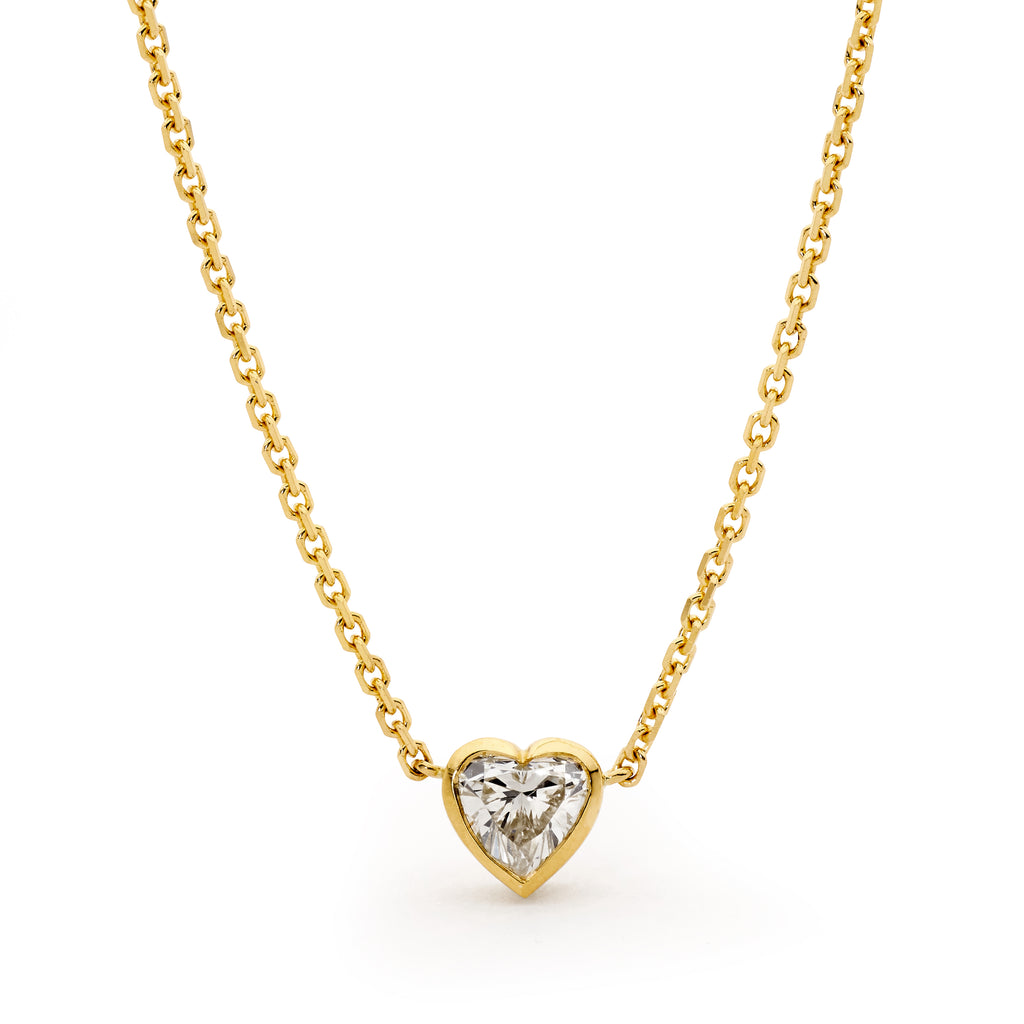 18ct Yellow Gold & Heart Diamond Pendant