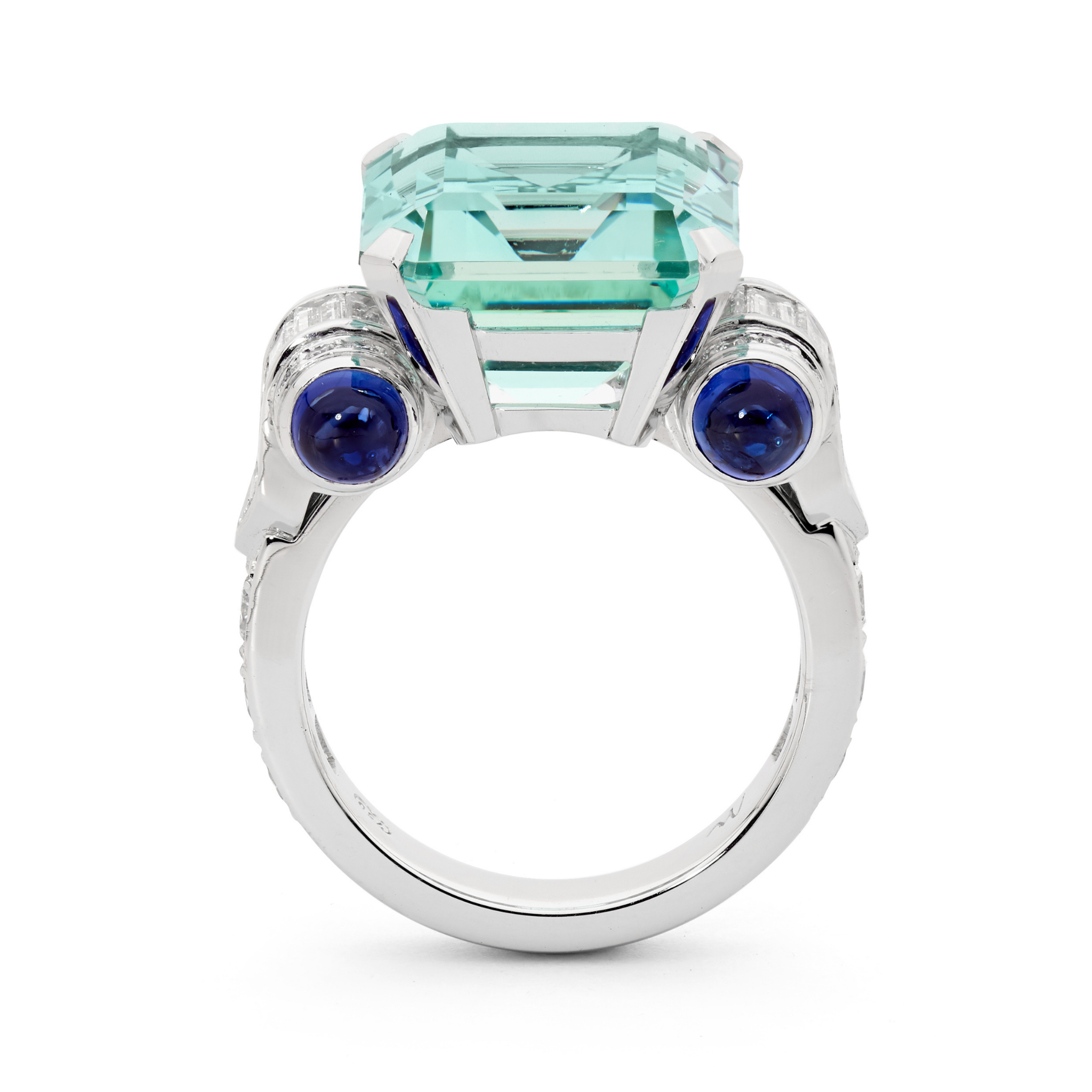 Aquamarine sapphire 2025 diamond ring