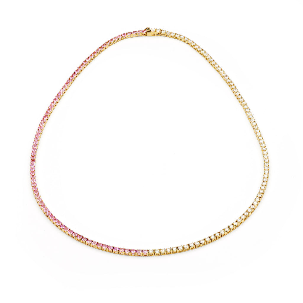 Pink Sapphire & Diamond Necklace by Matthew Ely Jewellery