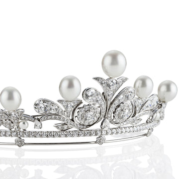 South Sea Pearl & Diamond Tiara by Matthew Ely