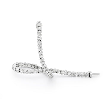 18ct White Gold & Oval Diamond Tennis Bracelet (58 Diamonds)
