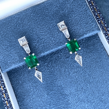 Colombian Emerald & Diamond Earrings