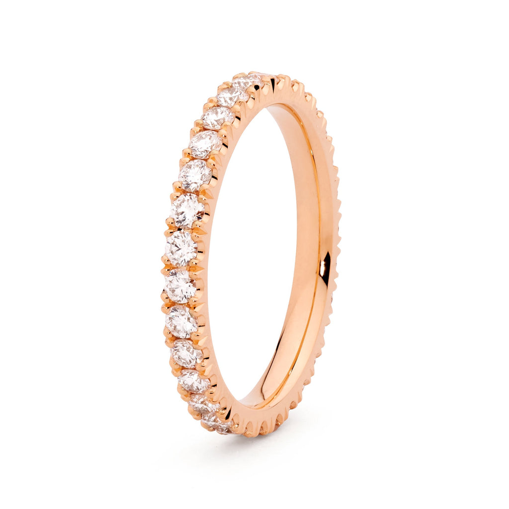 18ct Rose Gold & Round Brilliant Cut Diamond Wedding Ring by Matthew Ely Jewellery