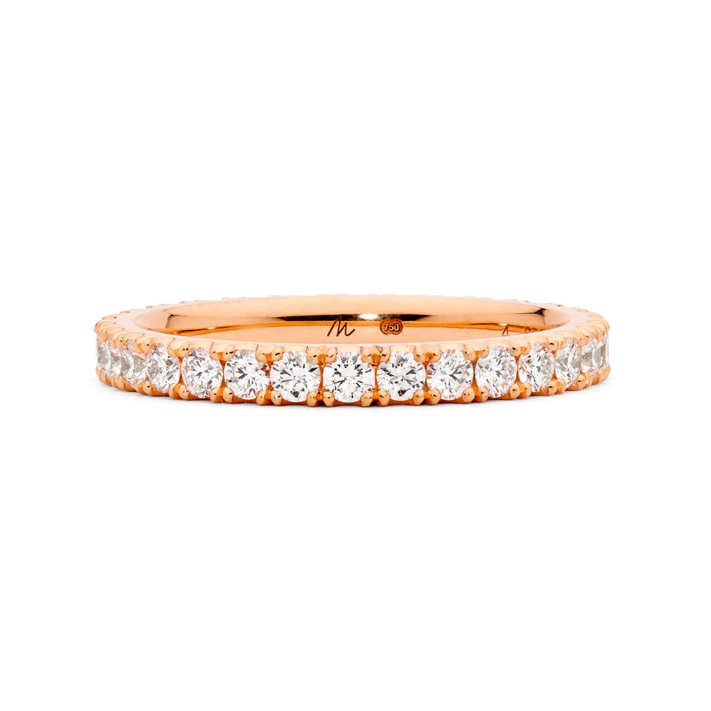 18ct Rose Gold & Round Brilliant Cut Diamond Wedding Ring by Matthew Ely Jewellery