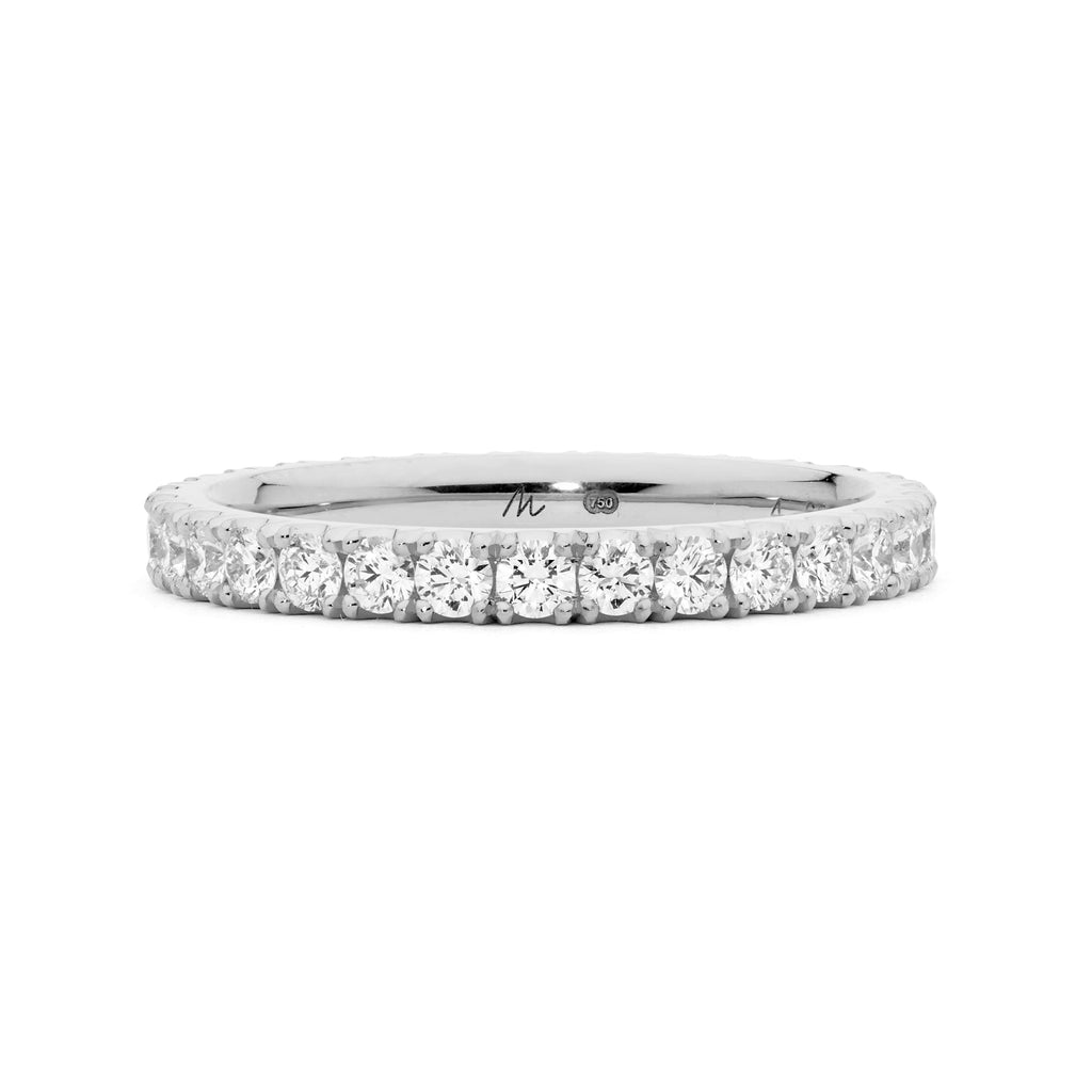 18ct White Gold & Round Brilliant Cut Diamond Wedding Ring by Matthew Ely Jewellery