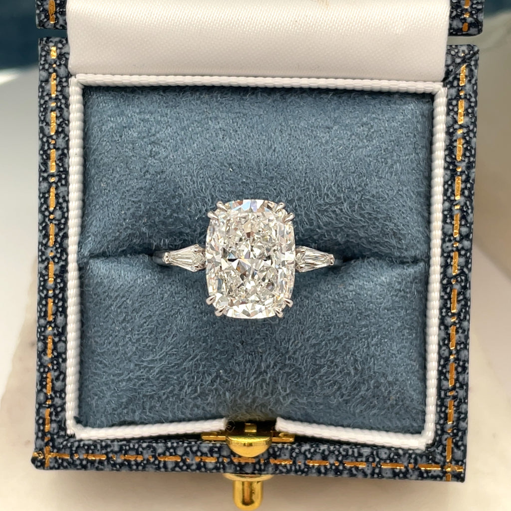 5ct cushion cut diamond engagement ring