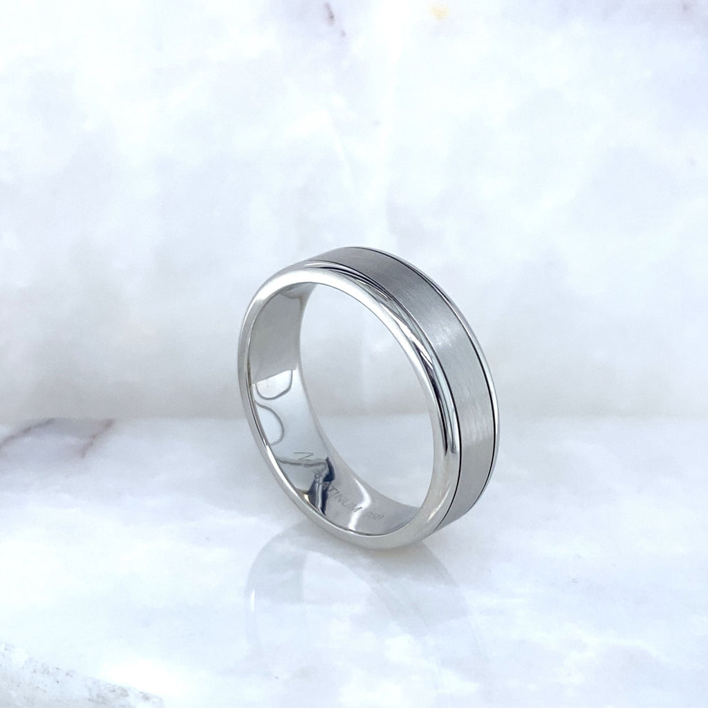 Custom Platinum Men's Wedding Ring